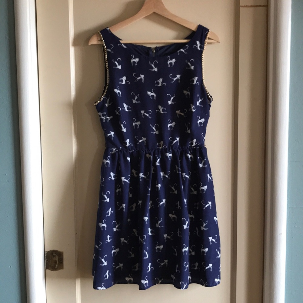 City Studio cat print sleeveless dress